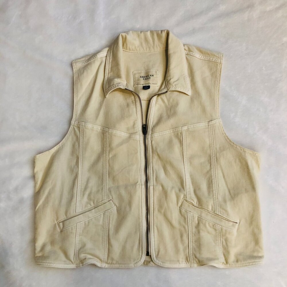 American Eagle  Collared Utility Denim  Vest